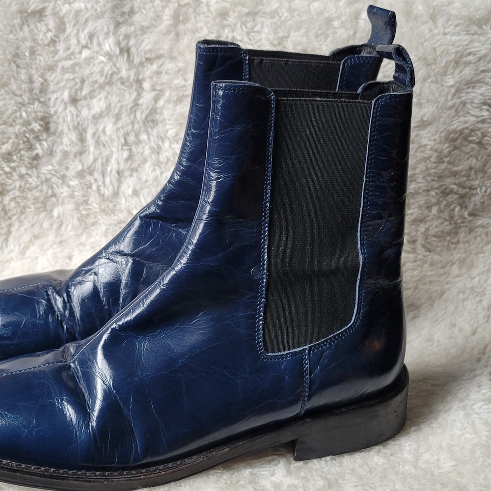 🔥🔥MADE IN SPAIN L'INTERVALLE Women's Navy Ankle Boots Barely Worn - Picture 12 of 16